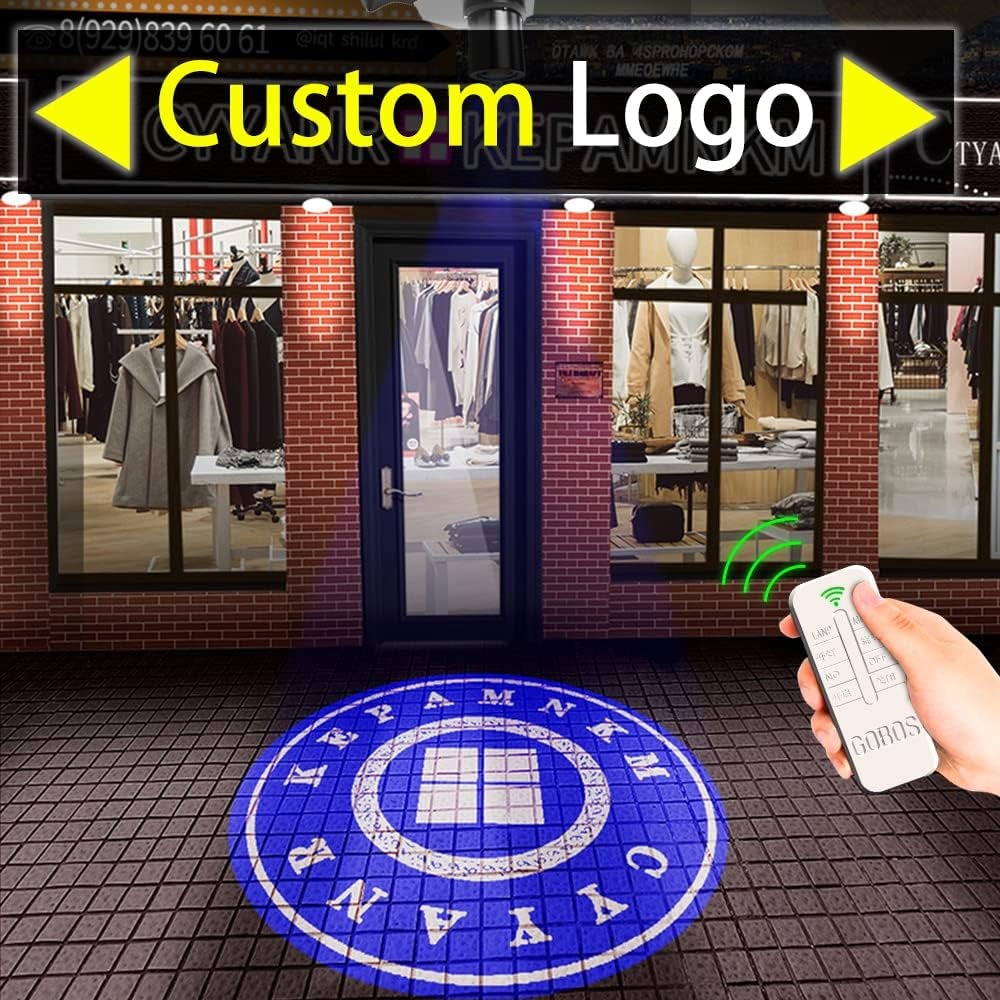 35W LED Logo GOBO Projector Ip67 Waterproof DJ Effect Light Including Free Custom Glass GOBO to Project Image for Hotel Company Store Wedding Advertising Indoor and Outdoor Use (35W)