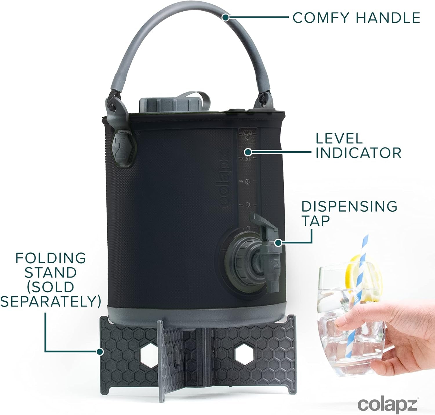 2-In-1 Collapsible Camping Water Container with Spigot - 2 Gallon Portable Bucket & Camping Water Jug with Spout - Sports Water Jug - RV Bucket - Water Jug Dispenser
