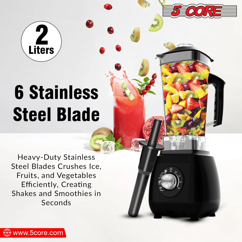 5Core Juicer Blender Machines 2000W Countertop Kitchen Smoothie Maker W 68Oz Jar