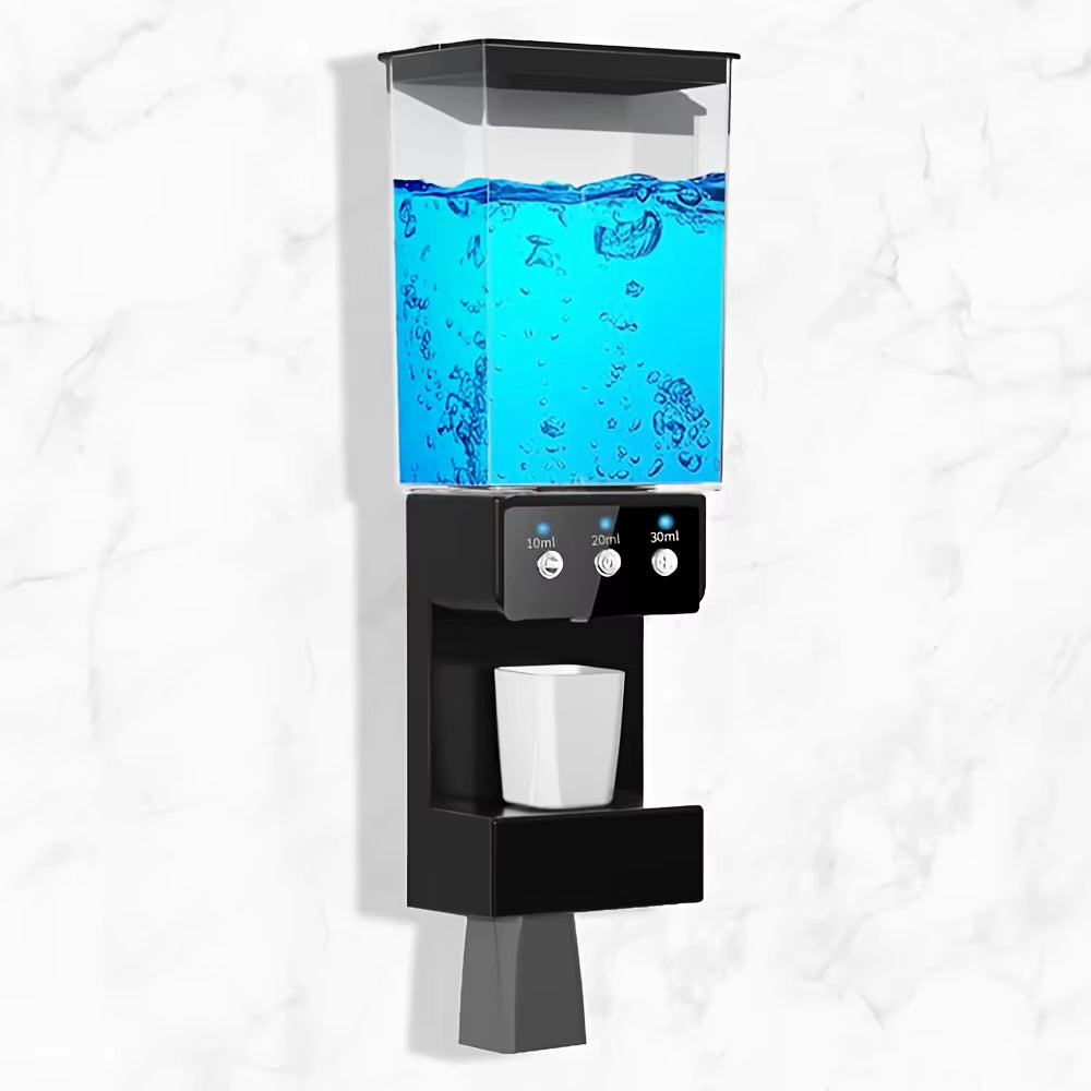 1Pc Automatic Touchless Mouthwash Dispenser - Wall Mounted, Hygienic, No Splash, Dust-Proof - 700Ml Capacity with Magnetic Cups