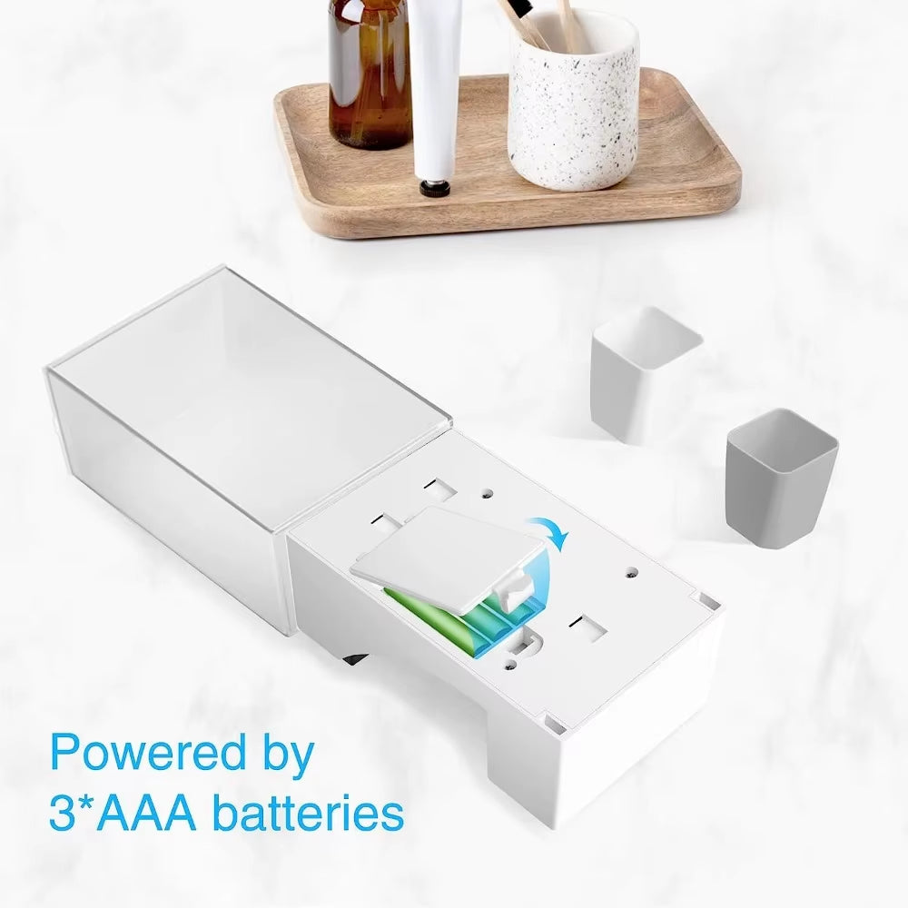 1Pc Automatic Touchless Mouthwash Dispenser - Wall Mounted, Hygienic, No Splash, Dust-Proof - 700Ml Capacity with Magnetic Cups