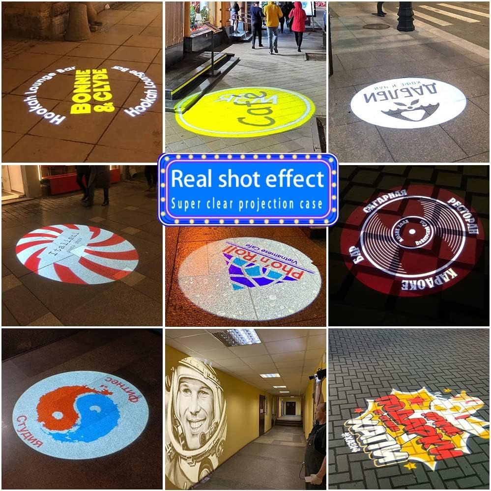 35W LED Logo GOBO Projector Ip67 Waterproof DJ Effect Light Including Free Custom Glass GOBO to Project Image for Hotel Company Store Wedding Advertising Indoor and Outdoor Use (35W)